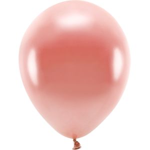 300x Milieuvriendelijke ballonnen rosegoud 26 cm voor lucht of helium