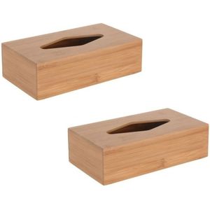 Absoluut dagboek Recreatie 2x stuks tissuebox/tissuedoos van bamboe hout B10 x H9 x L23 cm  (woonaccessoires) | € 20 bij Fun-en-feest.nl | beslist.nl