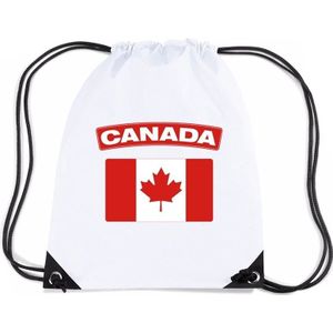 Nylon sporttas Canadese vlag wit