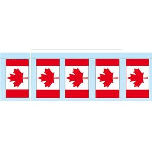 2x stuks papieren vlaggenlijnen vlaggen Canada 4 meter