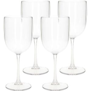 6x stuks onbreekbaar wijnglas transparant kunststof 48 cl/480 ml