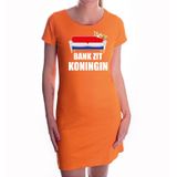 Oranje Koningsdag jurkje bank zit koningin voor dames