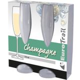 Set van 16x stuks onbreekbare kunststof camping champagneglazen 175 ml