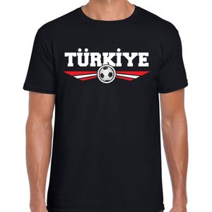 Turkije / Turkiye landen / voetbal shirt met wapen in de kleuren van de Turkse vlag zwart voor heren
