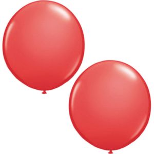 2x stuks rode grote Qualatex ballon 90 cm