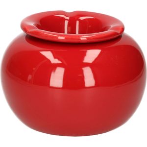 Terras asbak/stormasbak rond keramiek 16 x 11 cm rood