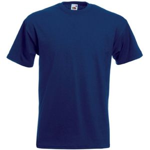 Set van 2x stuks grote maten basis heren t-shirts donkerblauw met ronde hals, maat: 5XL (50/62)