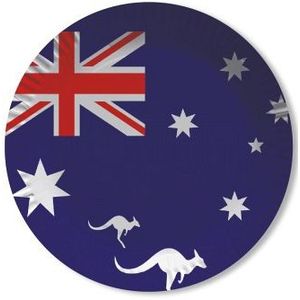 Australie vlag thema wegwerp bordjes - 8x stuks - papier - dia 23 - feestartikelen/versiering