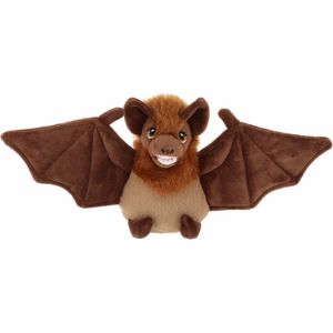 Keel Toys pluche vleermuis knuffeldier - bruin - vliegend - 15 cm