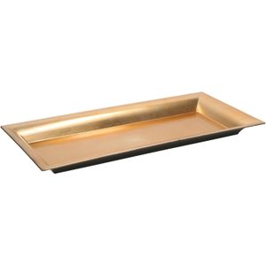 Kaarsenbord-plateau - rechthoekig - goud - 36 x 17 x 2,5 cm - Onderzetter voor kaarsen