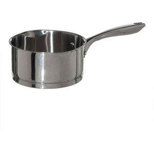 Steelpan/sauspan - Alle kookplaten geschikt - zilver - dia 18 cm - rvs