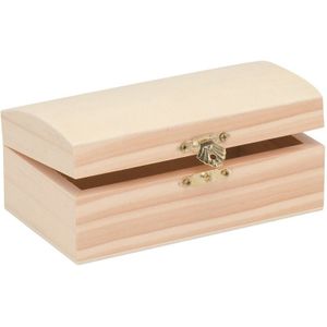 Pakket van 2x stuks houten kist ronde deksel 8 x 14 cm  hobby/knutselmateriaal kopen? | Ruime keus, lage prijs | BESLIST.nl