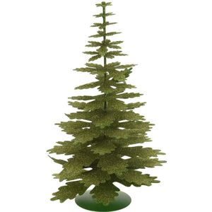 Kerstdecoratie kerstboom groen/eikenblad 35 cm