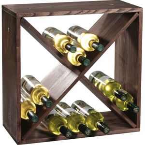 1x Houten wijnflesrek/wijnrekken staand voor 24 flessen 25 x 50 x 50 cm