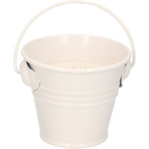 Citronella kaarsen - in zink potje - set 3x - wit - 5 branduren