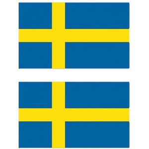2x stuks gevelvlag/vlaggenmast vlag Zweden 90 x 150 cm