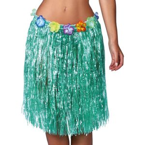 Fiestas Guirca Hawaii verkleed rokje - voor volwassenen - groen - 50 cm - hoela rok - tropisch