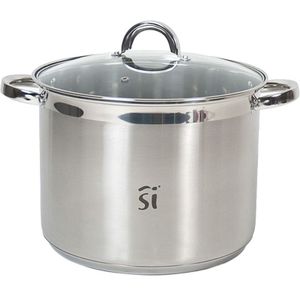 San Ignacio Kookpan Loa 28 Cm 12 Liter Rvs/glas Zilver