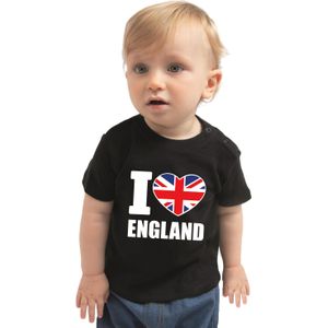 I love England / Vereningd Koninkrijk landen shirtje zwart voor babys