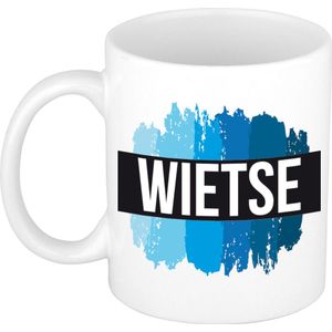 Wietse naam / voornaam kado beker / mok verfstrepen - Gepersonaliseerde mok met naam