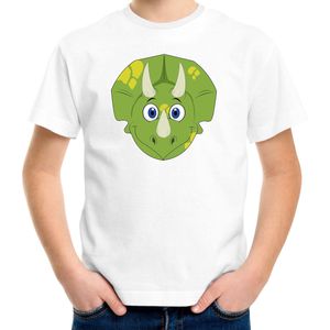 Cartoon dino t-shirt wit voor jongens en meisjes - Cartoon dieren t-shirts kinderen