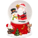 Feeric Christmas sneeuwbol/snowglobe - rood - 10,5 cm - beeldje