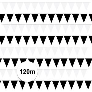 120 meter zwart/witte buitenvlaggetjes