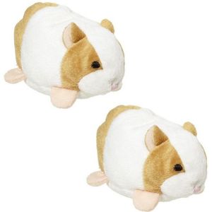 Set van 2x stuks pluche hamsters knuffels van 10 cm