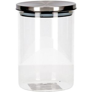 1x transparante bewaarbussen met deksel van glas 650 ml