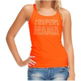 Glitter Super Mama tanktop oranje Moederdag cadeau rhinestones steentjes voor dames