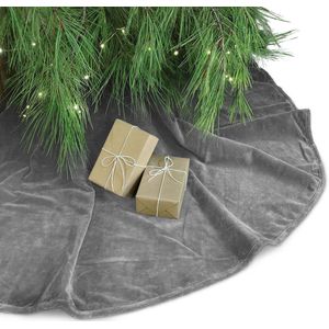 Unique Living Kerstboomrok - donkergrijs velvet - D120 cm - polyester