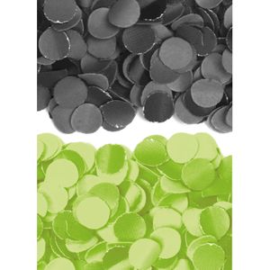2 kilo groene en zwarte papier snippers confetti mix set feest versiering