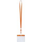 20x stuks Lanyard keycord incl. naamkaartjes houder oranje 11,2 x 58 cm