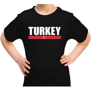 Turkey supporter / Turkije landen shirt zwart voor kids