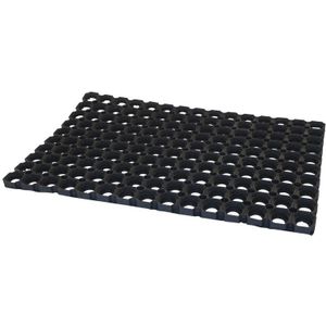 Buitenmat / deurmat rubber zwart 60 x 40 x 2.3 cm