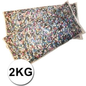 Confetti zak van 2 kilo multicolor