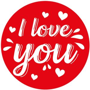 60x Onderzetters I love you met hartjes romantische Valentijn onderleggers