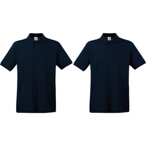 2-Pack maat XL donkerblauw poloshirt premium van katoen voor heren