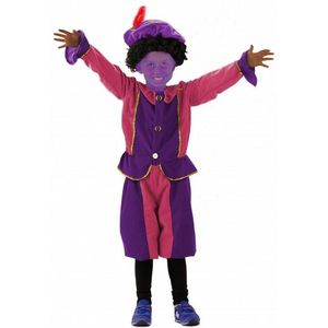 Paarse Piet verkleed set voor kinderen