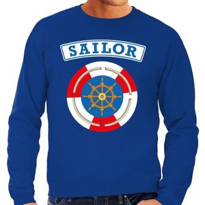 Zeeman/sailor carnaval verkleed trui blauw voor heren