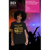 Bellatio Decorations - Verkleed T-shirt - Zwart - Glitter Goud - Dames - Leeftijd 18 Jaar