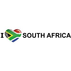 Landen vlag sticker I Love South Africa 19.6 cm