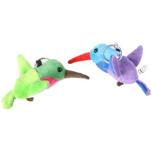 Pluche kolibrie vogel sleutelhanger 12 cm