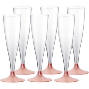 Champagneglazen - 20x - plastic - 140 ml - rose goud - herbruikbaar