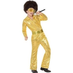 Budget disco pailletten pak goud voor jongens