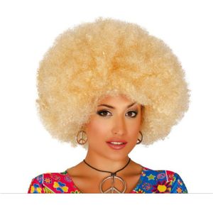 Fiestas Guirca Verkleed pruik afro/hippie - blond - voor volwassenen - one size