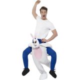 Ride on dierenpak kostuum konijn voor volwassenen