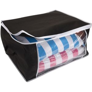 Storage Solutions Dekbed/kussen opberghoes - zwart - met venster - 60 x 45 x 30 cm