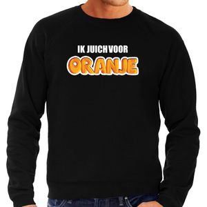 Zwarte fan sweater / trui Holland ik juich voor oranje EK/ WK voor heren