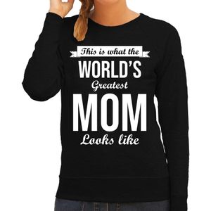 Worlds greatest mom kado trui voor verjaardag / moederdag zwart dames